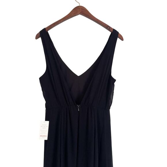 SHOW ME YOUR MUMU Jenn Chiffon Maxi Dress Black Medium M - Picture 6 of 11